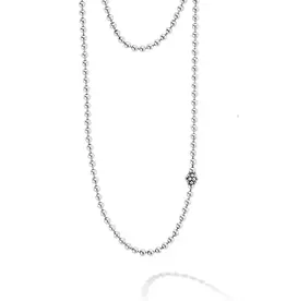 LAGOS Caviar Icon Long Silver Beaded Necklace