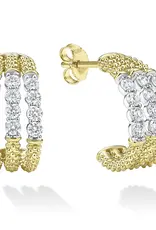 LAGOS Signature Caviar Diamond Superfine Hoop Earring