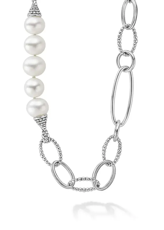 LAGOS Luna Caviar Pearl Link Necklace