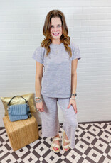 J.HOFFMAN'S Boucle Textured Knit Top & Wide Cropped Pants