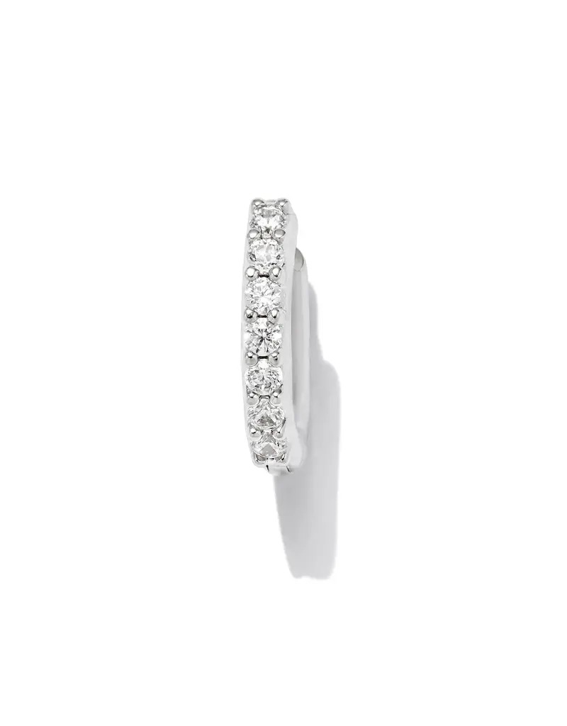 KENDRA SCOTT Addison Crystal Single Huggie Earring in White Crystal