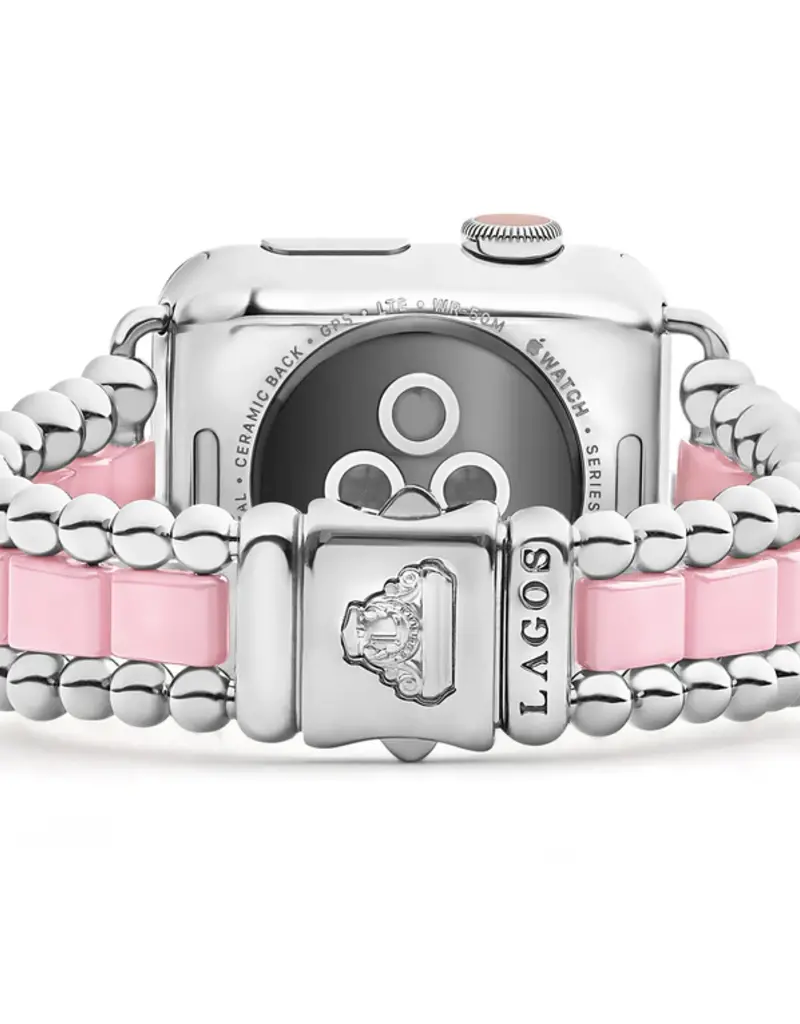 LAGOS Smart Caviar Pink Ceramic and Stainless Steel Watch Bracelet