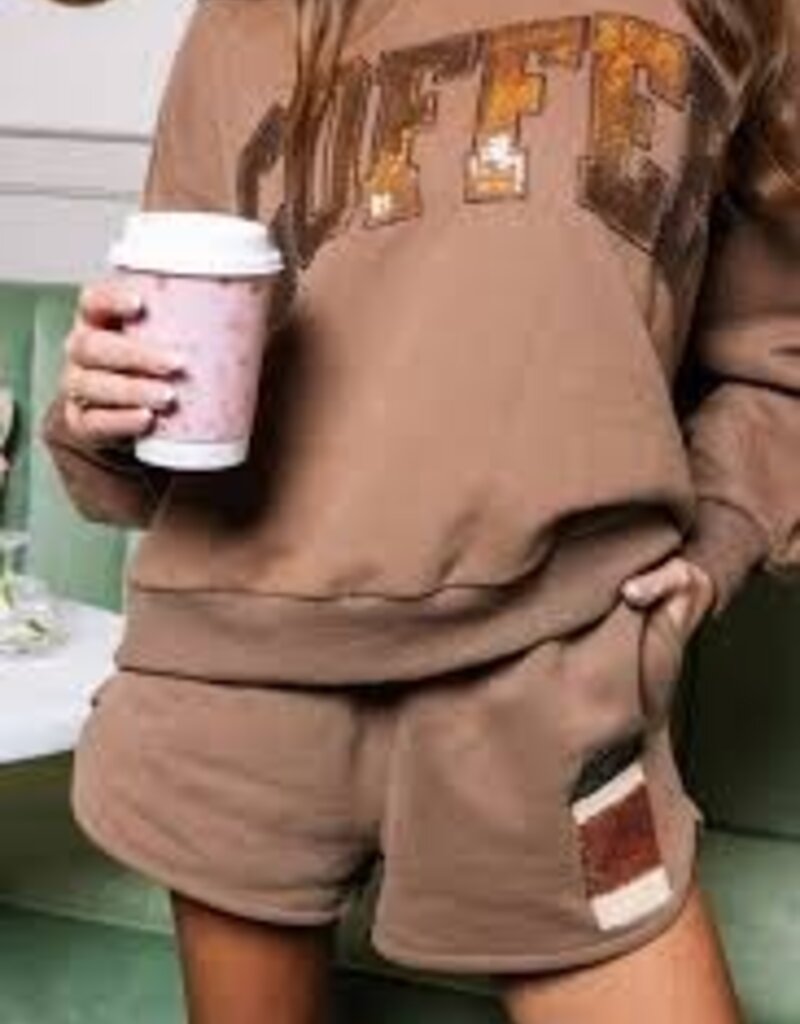 J.HOFFMAN'S Brown Coffee Sweatshirt & Shorts Set