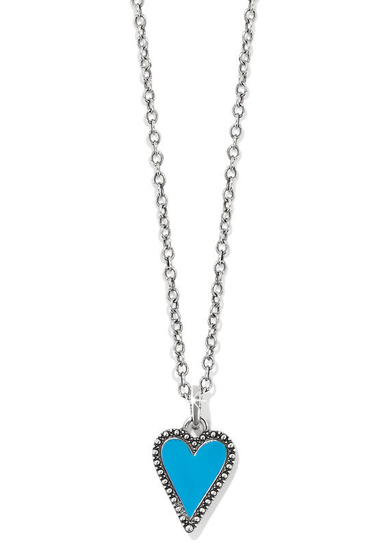 Dazzling love Petite Heart Necklace in Teal