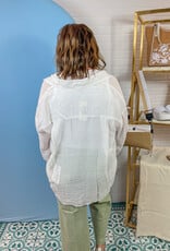 J.HOFFMAN'S Sheer Button-Down Oversize Shirt - White