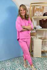 J.HOFFMAN'S Karen Crepe Top & Pants Set - Barbie Pink
