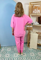 J.HOFFMAN'S Karen Crepe Top & Pants Set - Barbie Pink