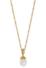 Everbloom Pearl Drop Necklace in Gold
