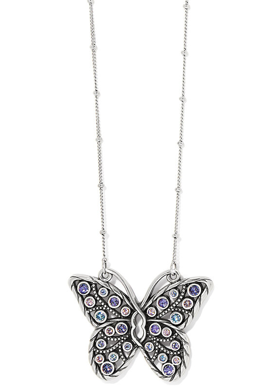 Halo Gems Monarch Necklace in Blue