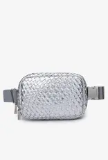 J.HOFFMAN'S Everleigh Woven Belt Bag - Silver