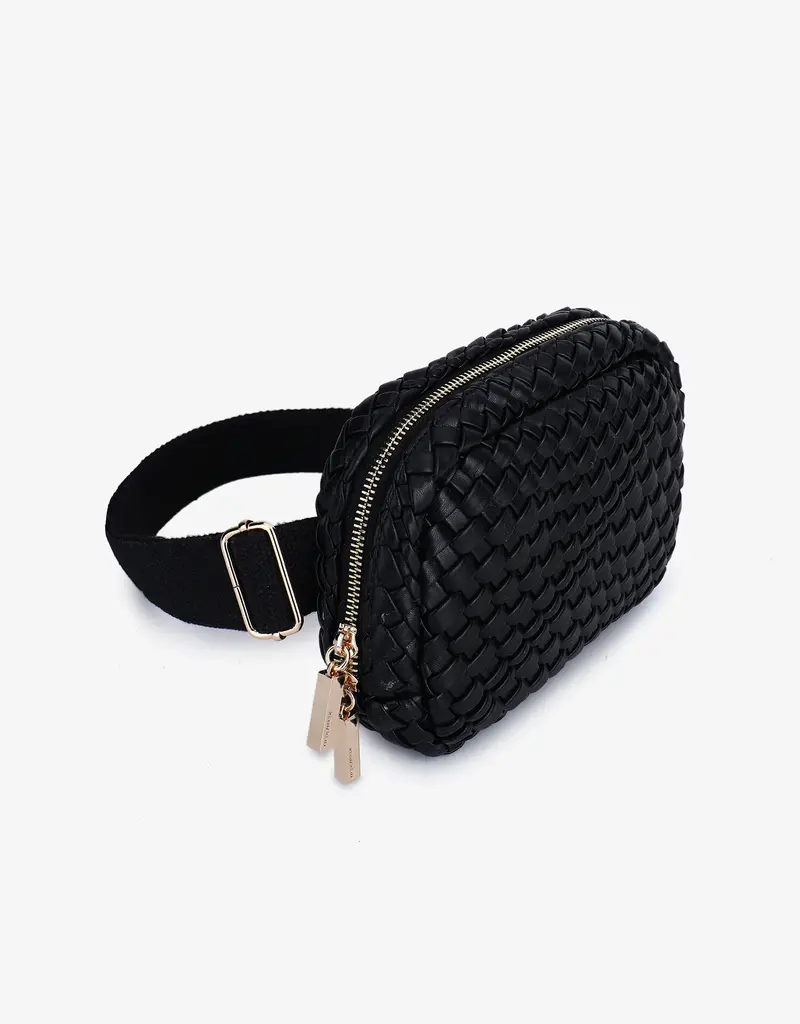 J.HOFFMAN'S Everleigh Woven Belt Bag - Black
