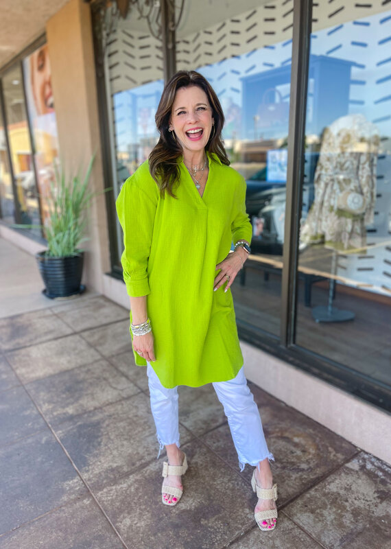 J.HOFFMAN'S Popover Tunic - Lime