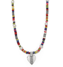 Mingle Medley Beaded Heart Necklace