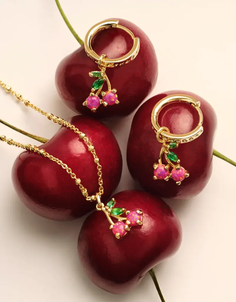 KENDRA SCOTT Cherry Huggie Earrings