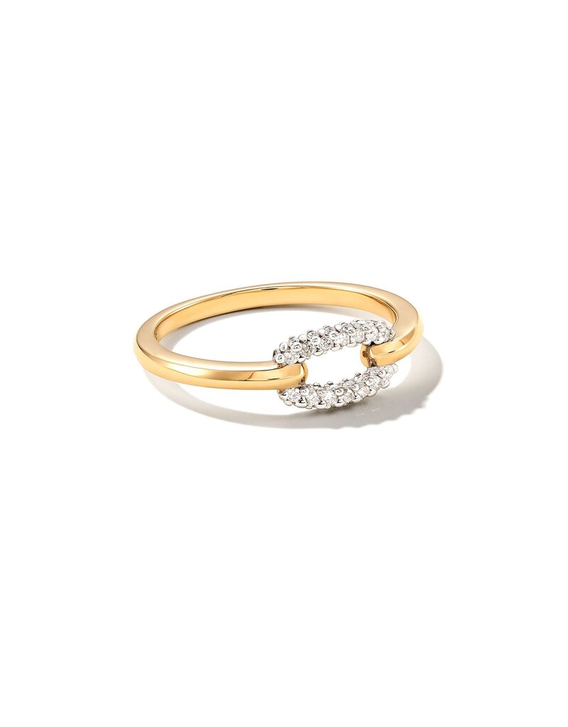 KENDRA SCOTT Elisa Interlocking Band Ring in White Diamond