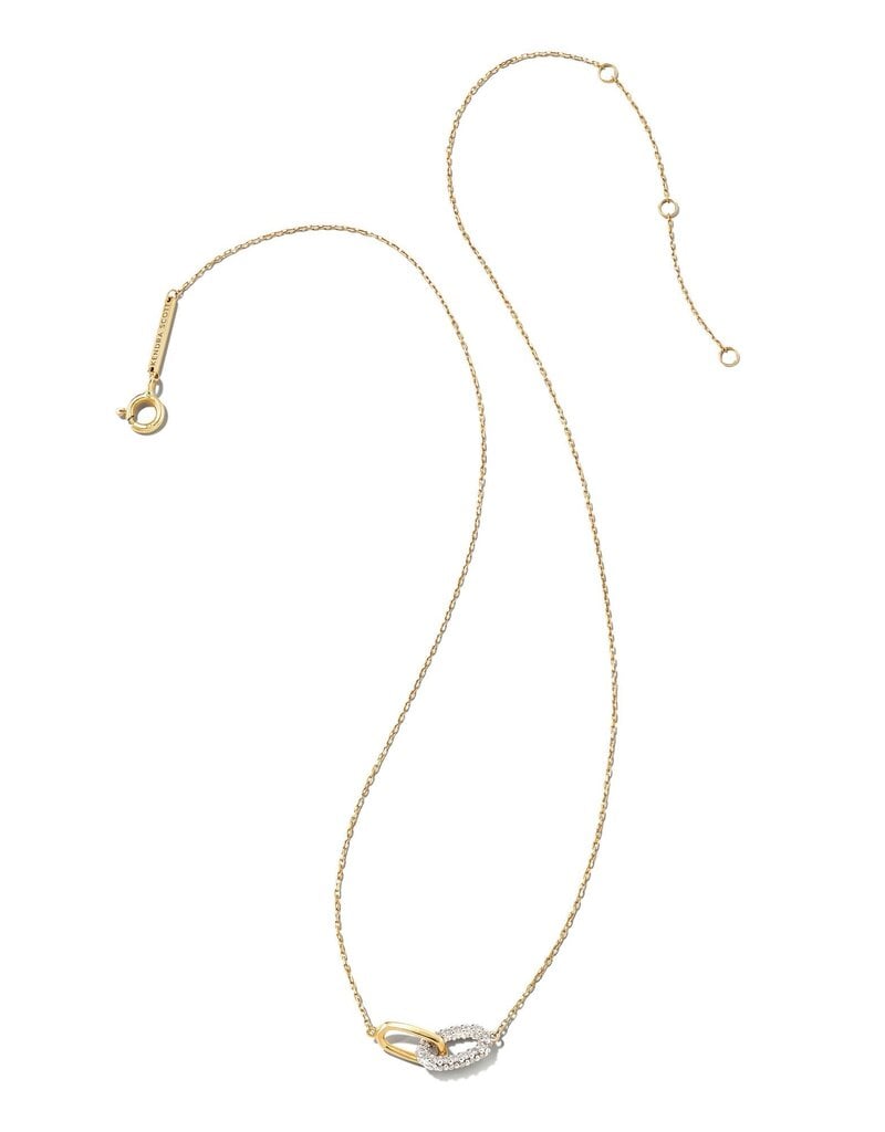 KENDRA SCOTT Elisa Interlocking Pendant Necklace in White Diamond