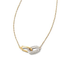 KENDRA SCOTT Elisa Interlocking Pendant Necklace in White Diamond