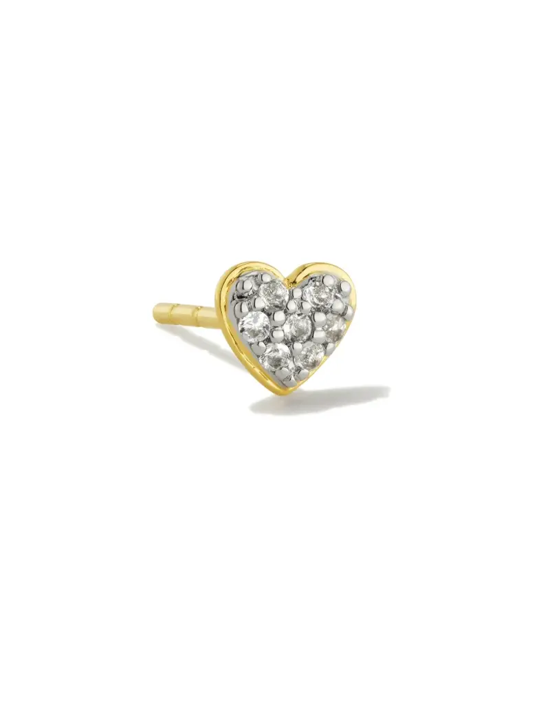 KENDRA SCOTT Mini Pave Heart Single Stud Earring