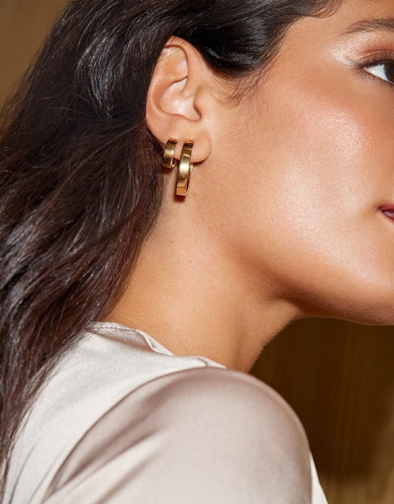 KENDRA SCOTT Flat Medium Hoop Earring