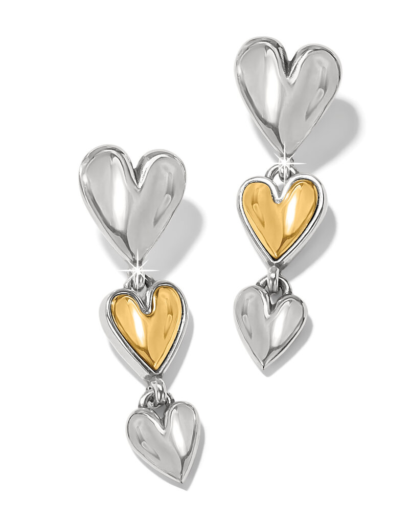 Cascade Heart Trio Post Drop Earrings