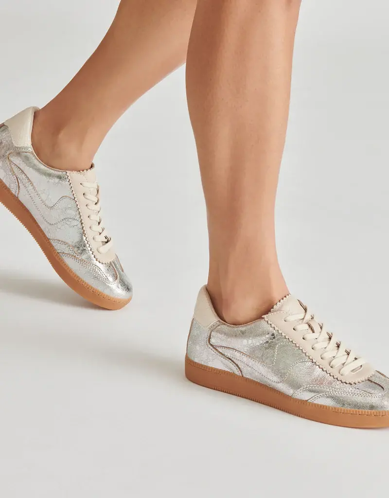 J.HOFFMAN'S Notice Sneaker - Silver Distressed Leather