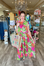 J.HOFFMAN'S Tropical Print Linen Top & Skirt