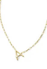 KENDRA SCOTT Pearl Letter Pendant Necklace