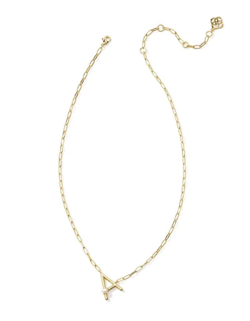 KENDRA SCOTT Pearl Letter Pendant Necklace