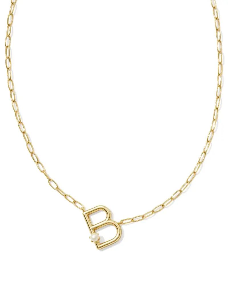 KENDRA SCOTT Pearl Letter Pendant Necklace