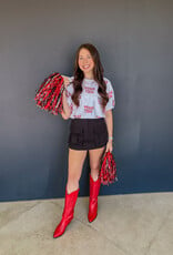 J.HOFFMAN'S Texas Tech Sequin Repeater Top