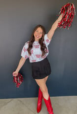 J.HOFFMAN'S Texas Tech Sequin Repeater Top