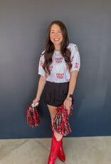 J.HOFFMAN'S Texas Tech Sequin Repeater Top