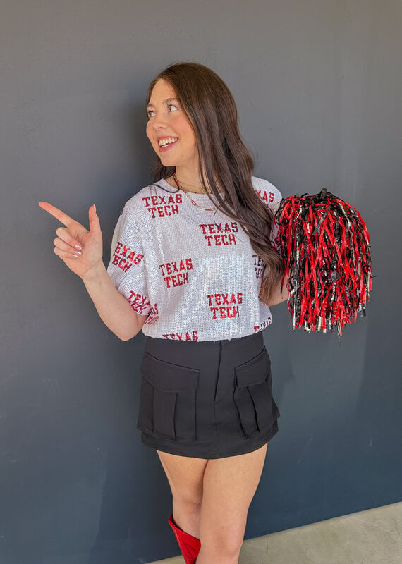 J.HOFFMAN'S Texas Tech Sequin Repeater Top