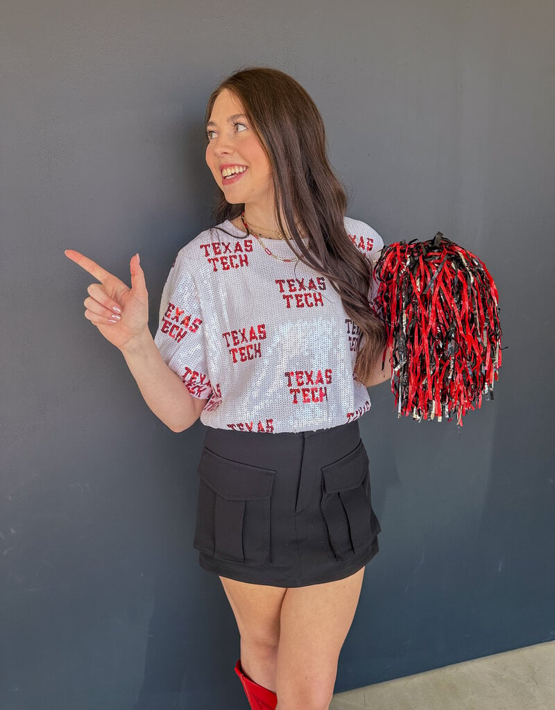 J.HOFFMAN'S Texas Tech Sequin Repeater Top