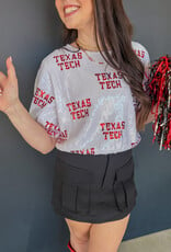 J.HOFFMAN'S Texas Tech Sequin Repeater Top