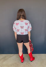 J.HOFFMAN'S Texas Tech Sequin Repeater Top