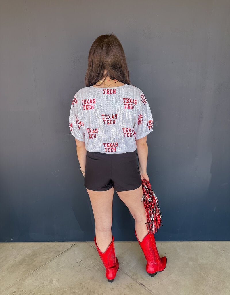 J.HOFFMAN'S Texas Tech Sequin Repeater Top