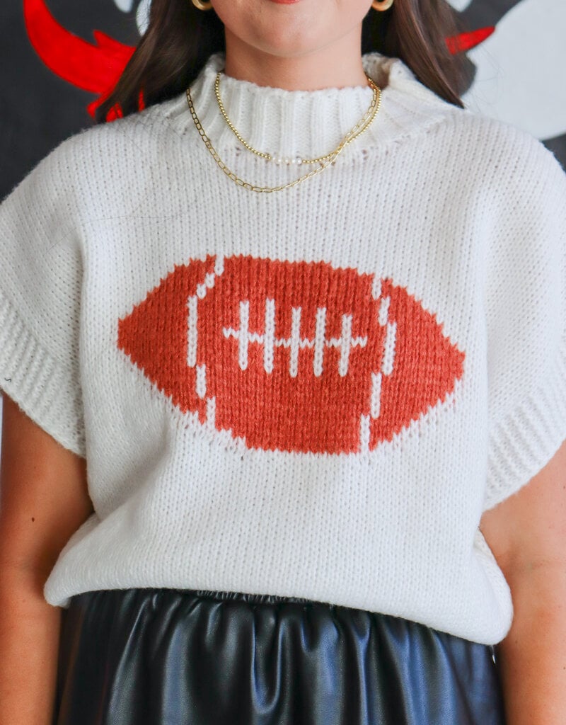 J.HOFFMAN'S Football Rib Sleeveless Sweater