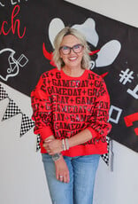 J.HOFFMAN'S Queen of Sparkles Game Day All Over Sweatshirt