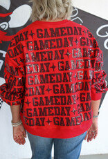 J.HOFFMAN'S Queen of Sparkles Game Day All Over Sweatshirt