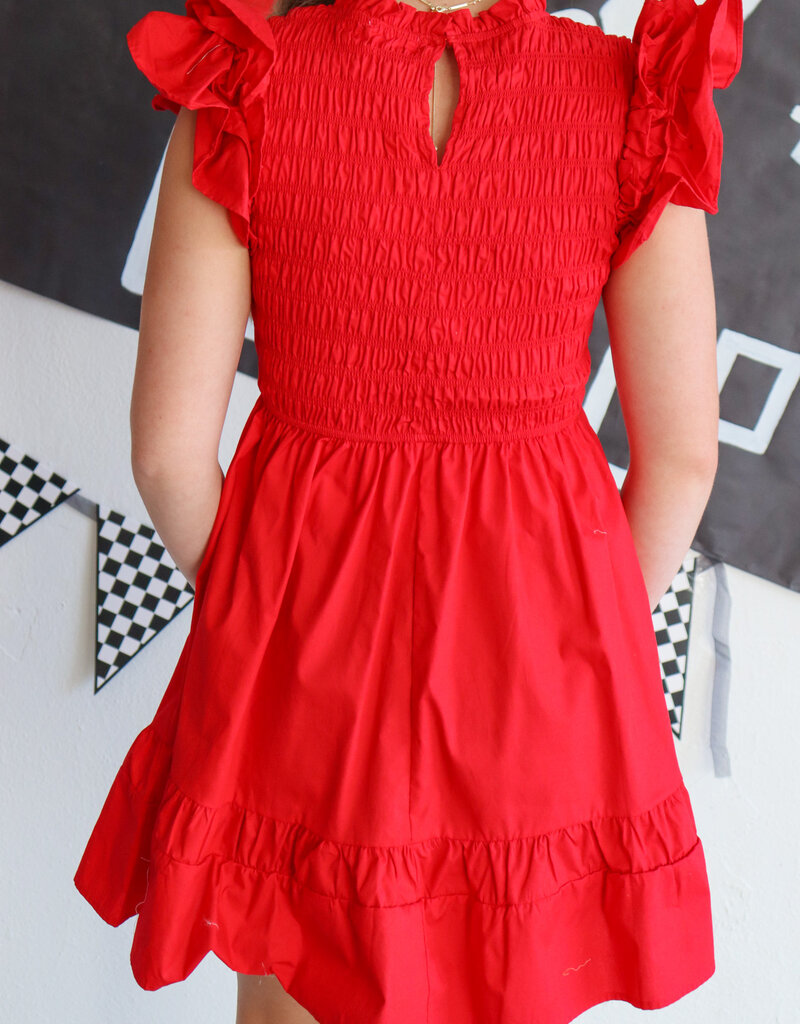 J.HOFFMAN'S Poppy Mini Dress - Red Poplin