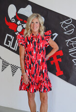 J.HOFFMAN'S Abby Tailgate Time Dress - Red/Blk