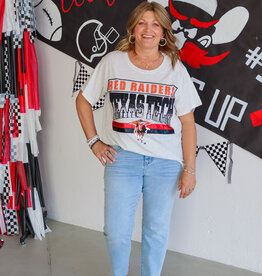 J.HOFFMAN'S Queen of Sparkles Red Raider Texas Tech Vintage Tee