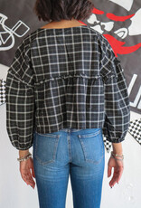 J.HOFFMAN'S Bow Front Plaid Top