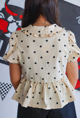 J.HOFFMAN'S Dotted Bow Detailed Top