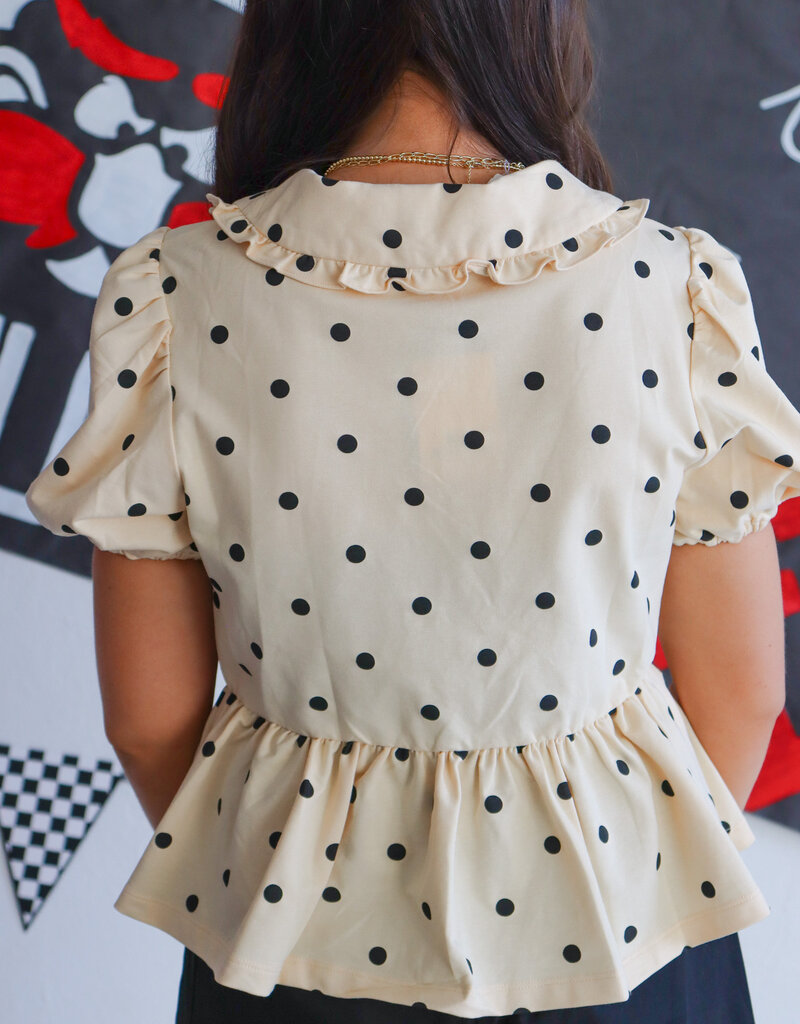 J.HOFFMAN'S Dotted Bow Detailed Top