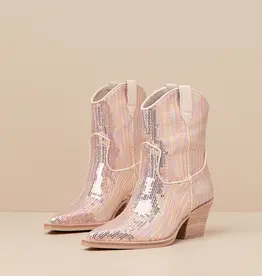 J.HOFFMAN'S Runa Sequin Boots - Creme