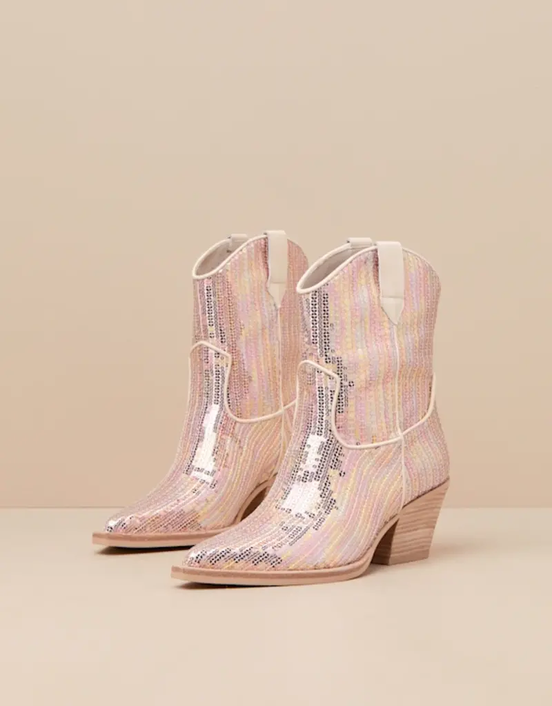 J.HOFFMAN'S Runa Sequin Boots - Creme