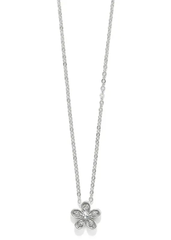 Enchanting Flower Necklace in Silver