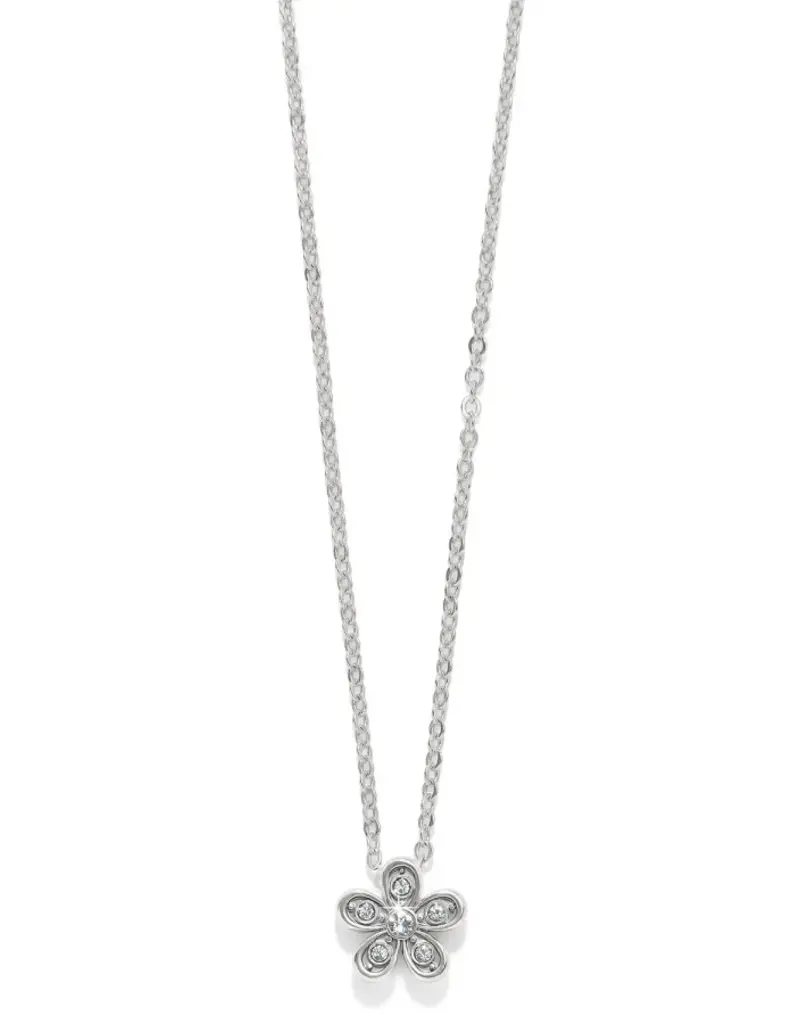 Enchanting Flower Necklace in Silver